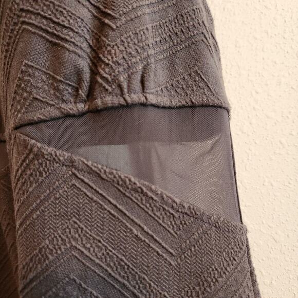 Free People Size Small Gray Textured Mesh Bodycon Mini Dress - Picture 6 of 13